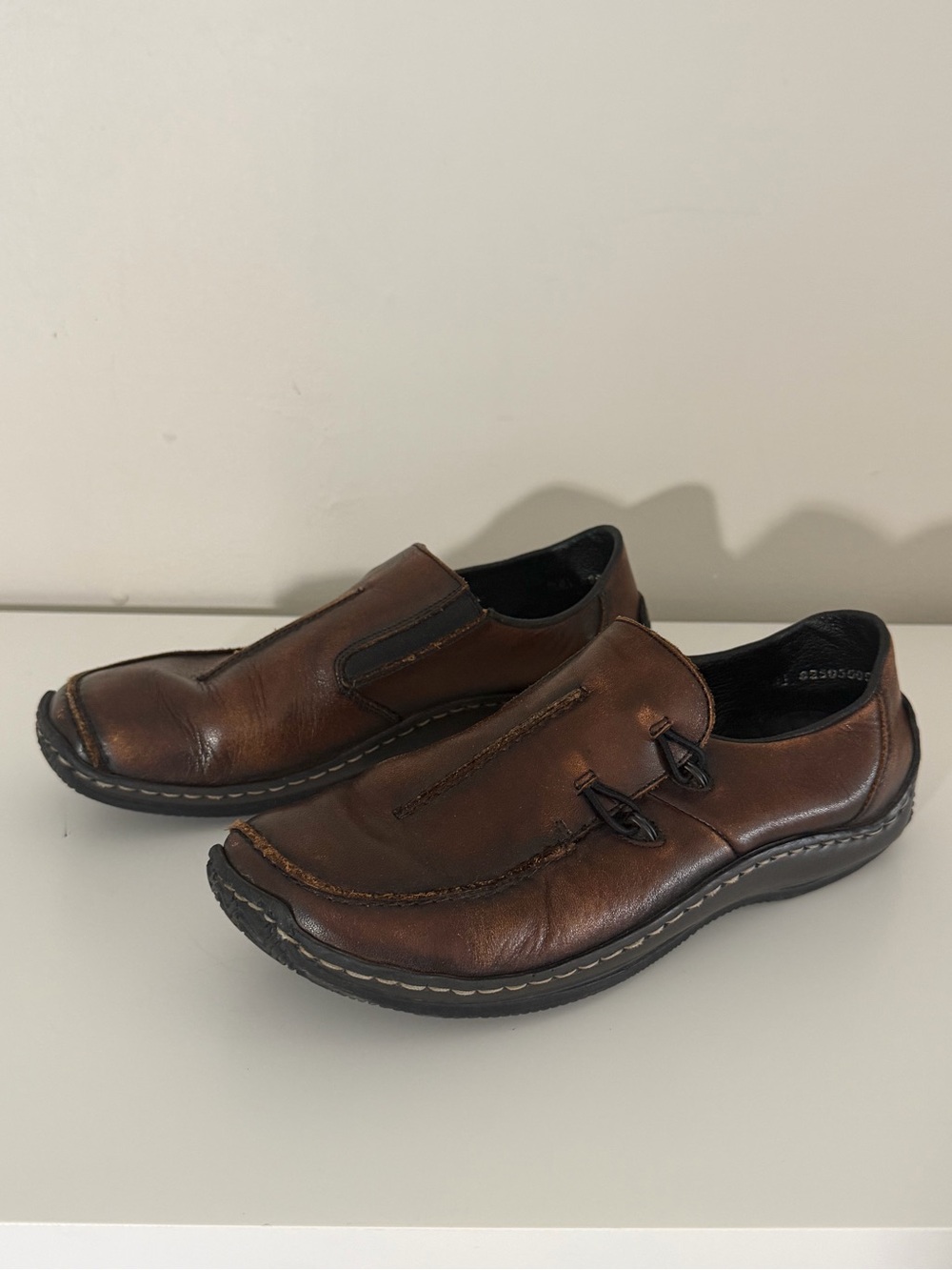 Rieker Antistress slip on brown leather supportive comfort shoes eu 38